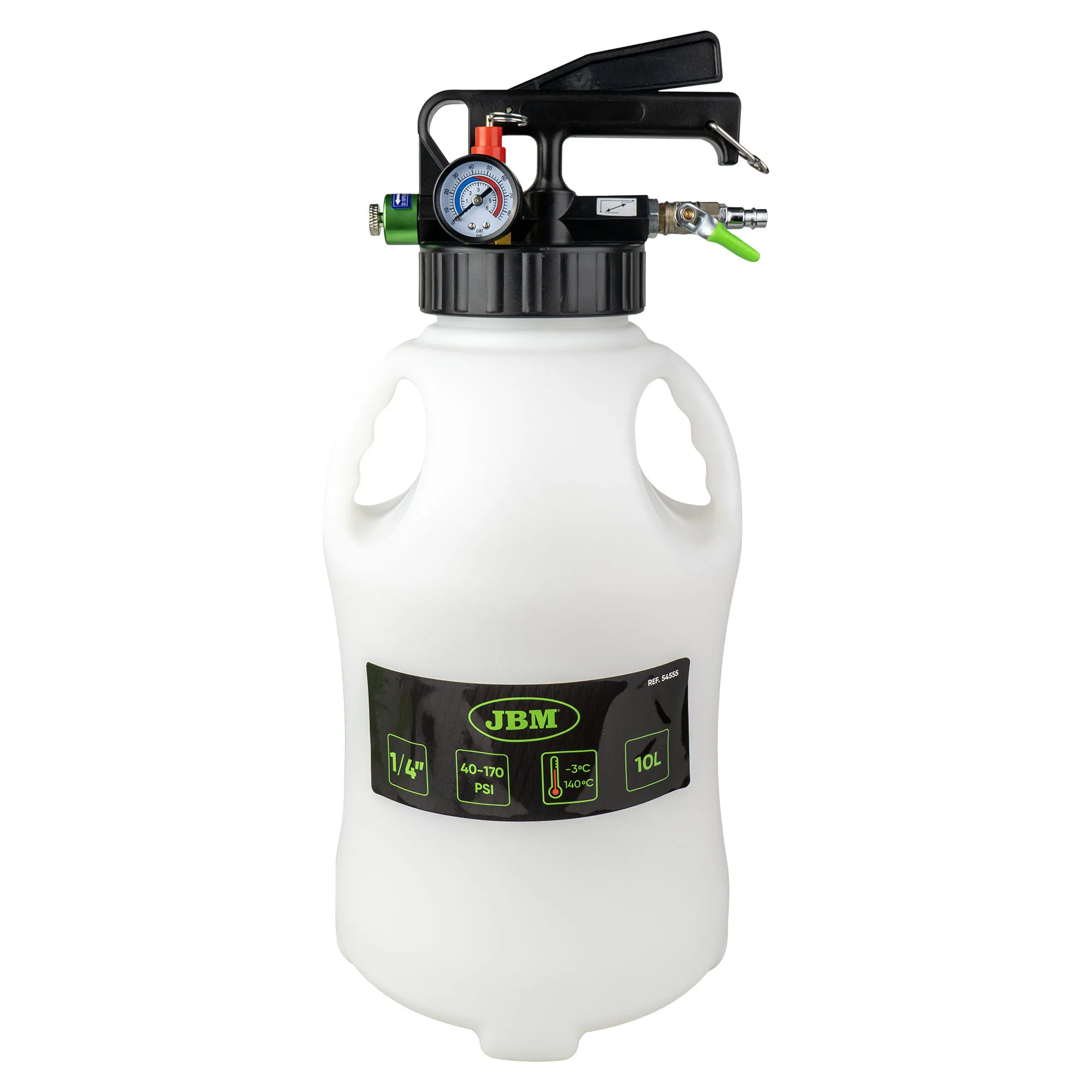 A VENDRE MATERIEL DE GARAGE REF : 54555 POMPE DE TRANSMISSION PNEUMATIQUE 10L AVEC 15 ADAPTATEURS