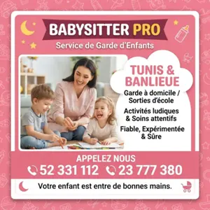 BESOIN D’UNE GARDE BÉBÉ À DOMICILE A SIDI THABET