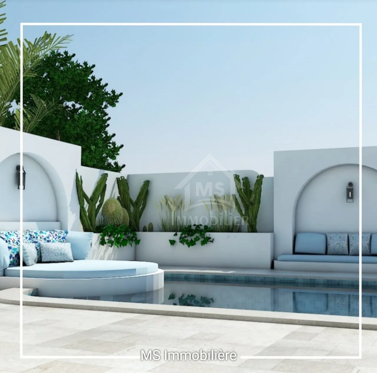 Payement par tranche: villa S+3 sur plan avec piscine à vendre à HammametSud 51355351