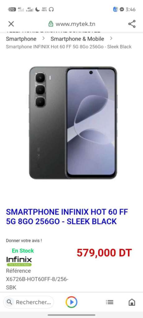 A vendre smartphone Infinix 60 5 g 