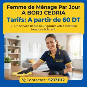 Femmes de ménage disponibles par jour dès 60 DT !