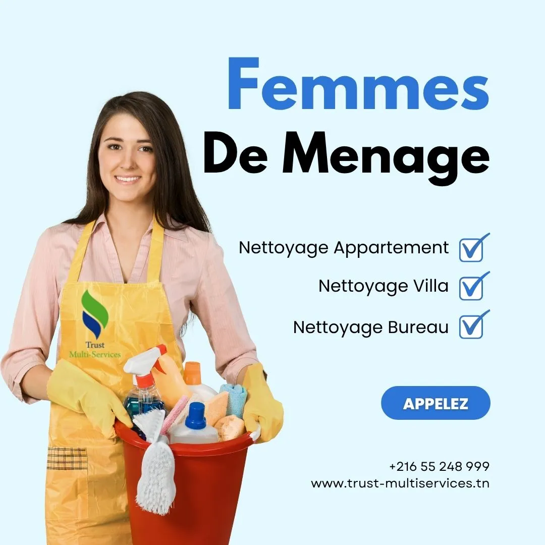 Femme de ménage occasionnelle à Jardins El Menzah