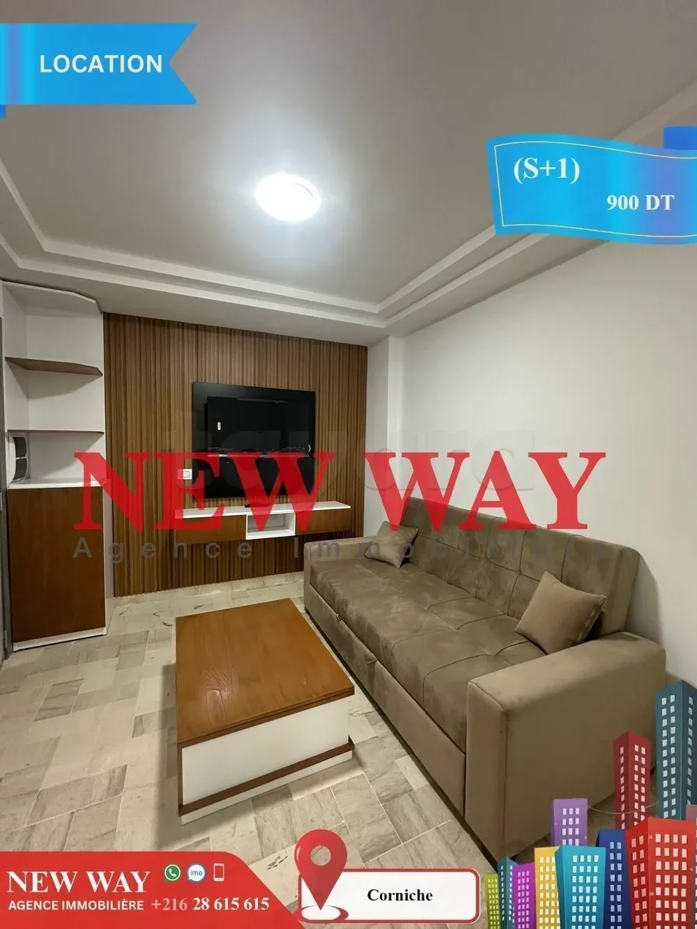 (S+1) Meublé à Corniche prés de la Mer