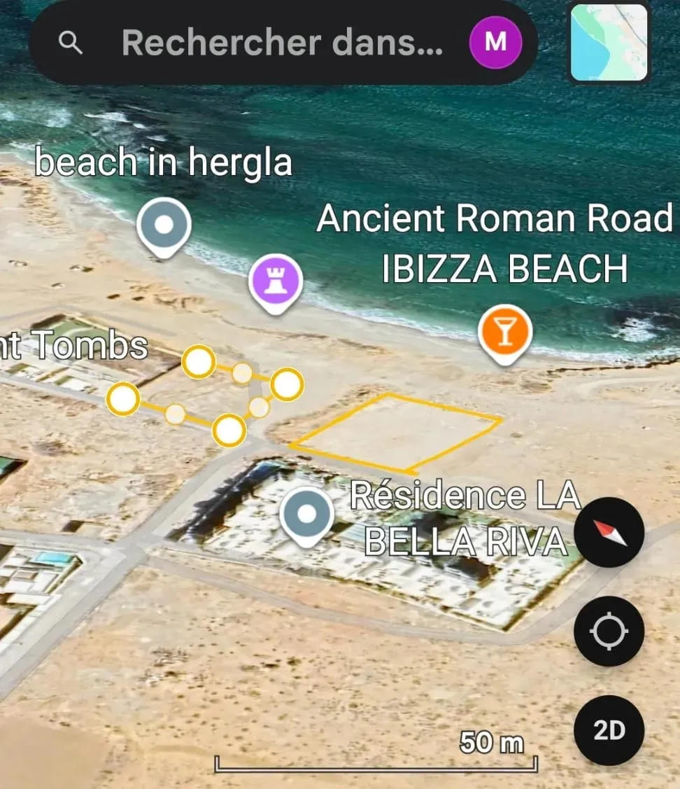 Magnifiques terrain constructible de 1200 m² à Hergla pied dans l'eau