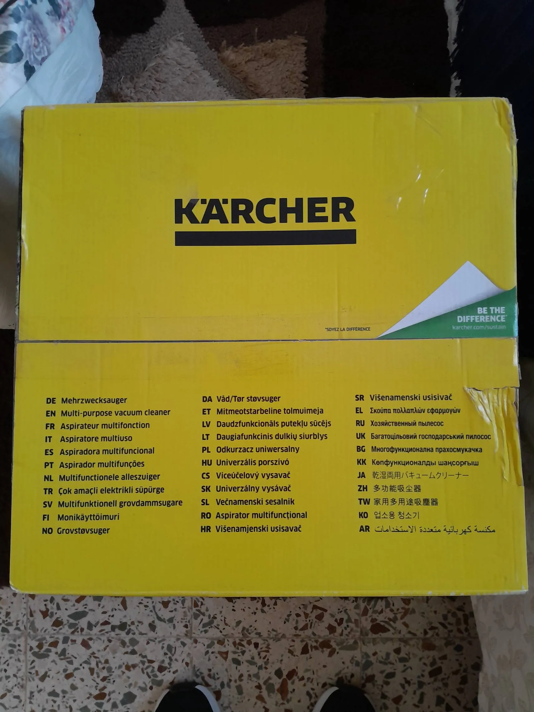 Aspirateur Karcher WD2 Plus dans l'emballage