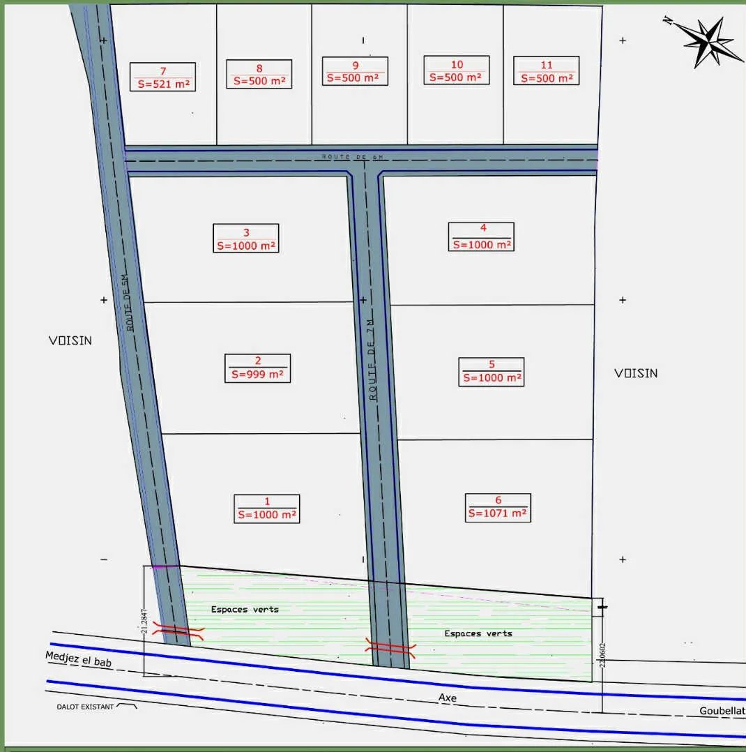 🏡 Terrains à bâtir à vendre – Medjez El Bab