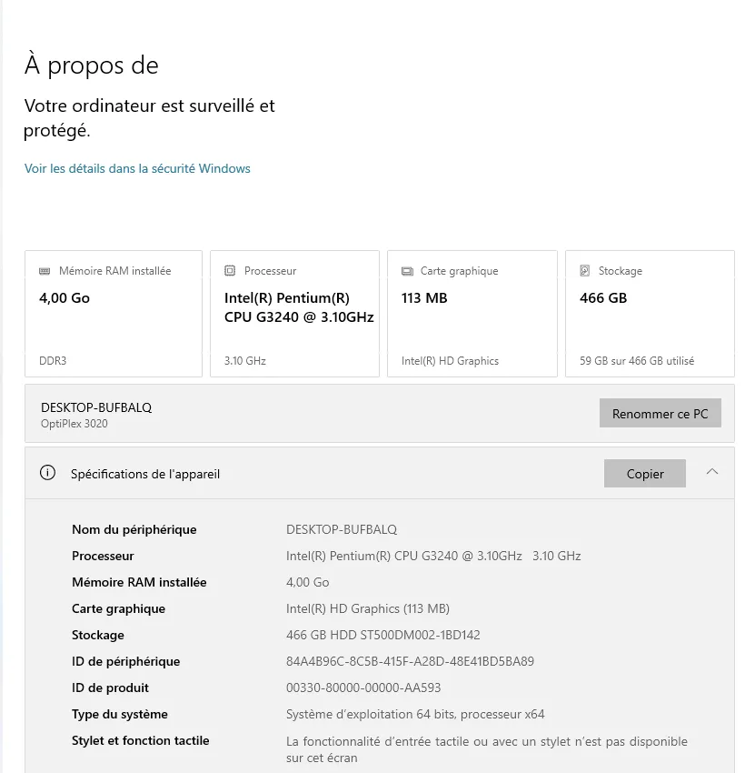 Ordinateurs DELL OPTILEX3020 Complet