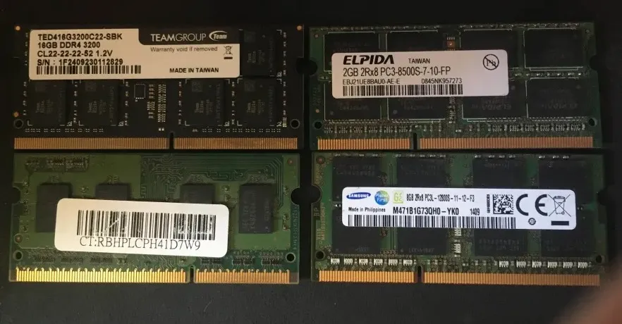 RAM16gb ddr4 3200mhz + RAM 8gb ddr3 + Carte réseau wifi 