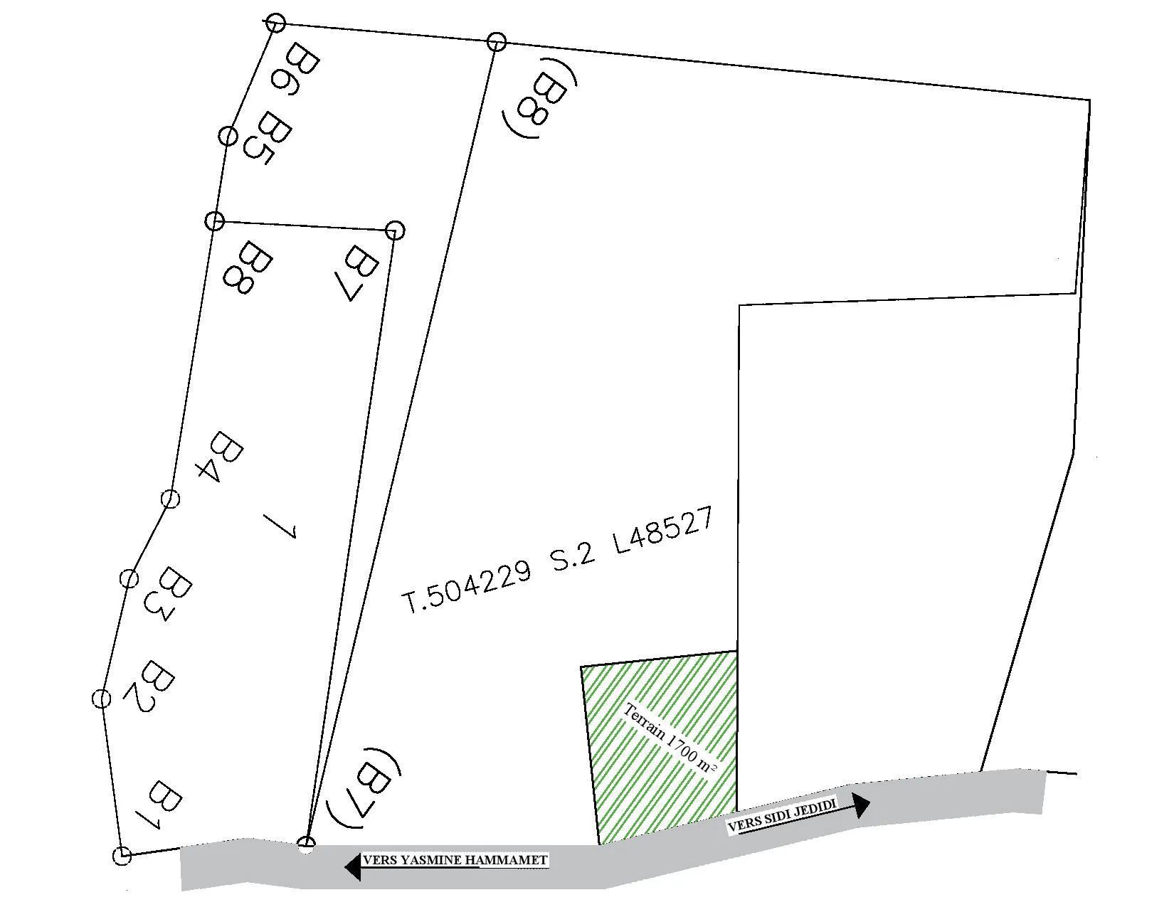 À Vendre Terrains de 850 - 1000 et 1700 m² à Douikhla, Hammamet Sud