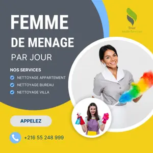 femme de ménage par jour a tunis 