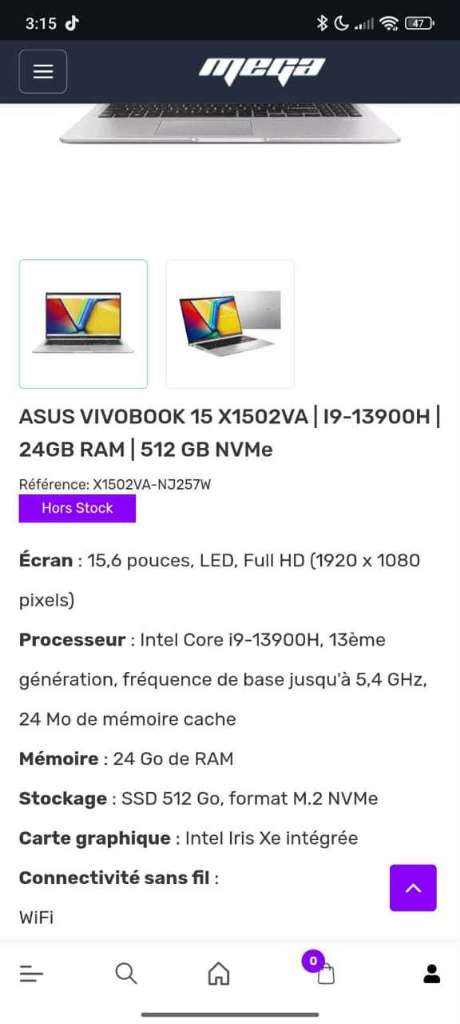 ASUS VIVOBOOK  i9-13eme Ram 24GB NEUF  avec Garantie 