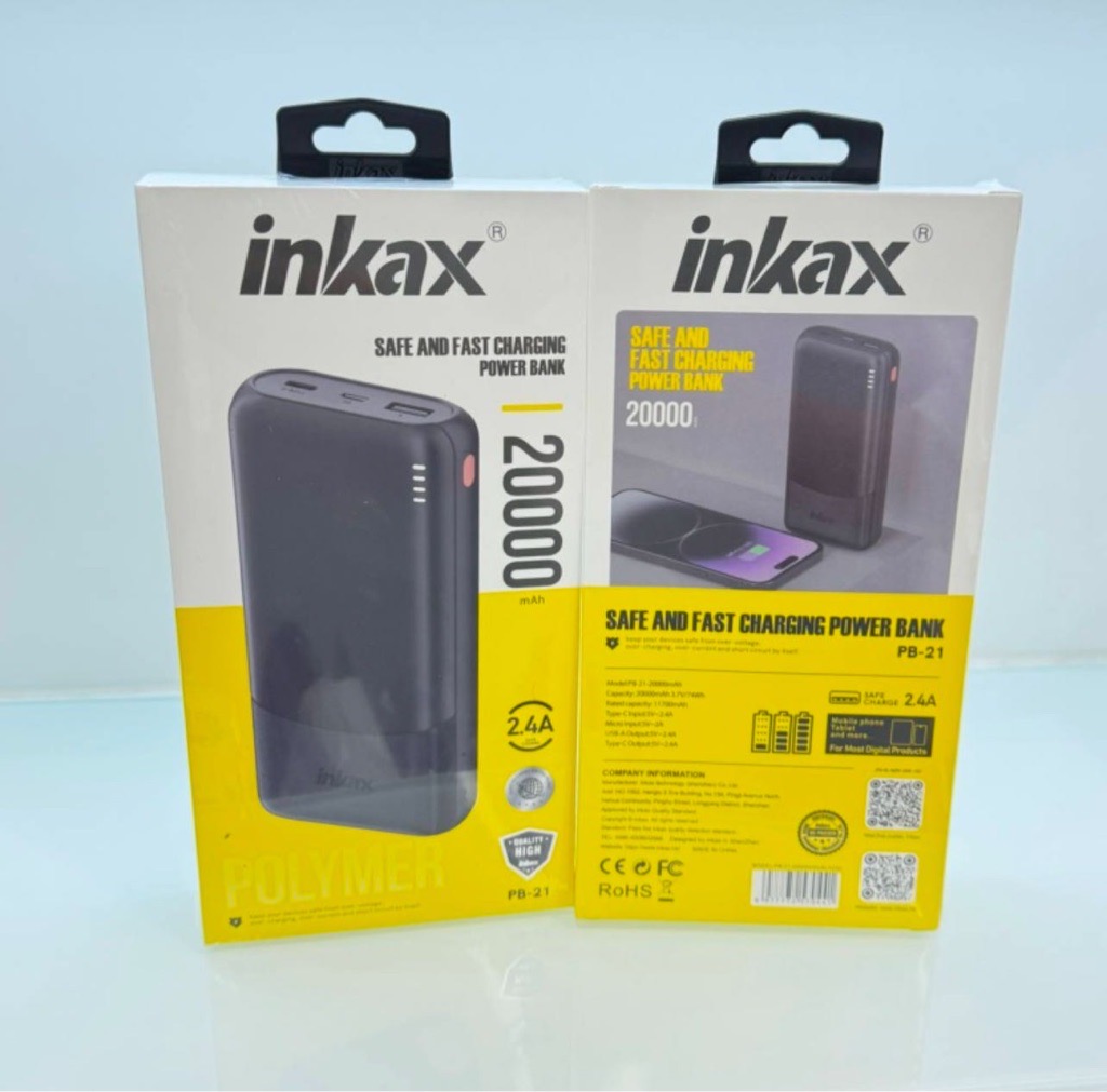 Inkax Power Bank 20000 Mah Charge Rapide Port USB et Type C OutPut  Prix Tunis