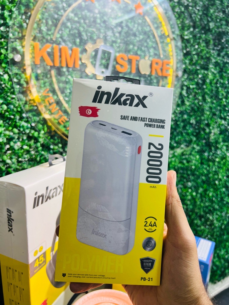 Inkax Power Bank 20000 Mah Charge Rapide Port USB et Type C OutPut  Prix Tunis