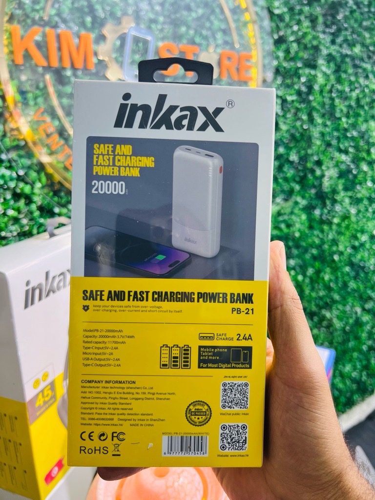 Inkax Power Bank 20000 Mah Charge Rapide Port USB et Type C OutPut  Prix Tunis