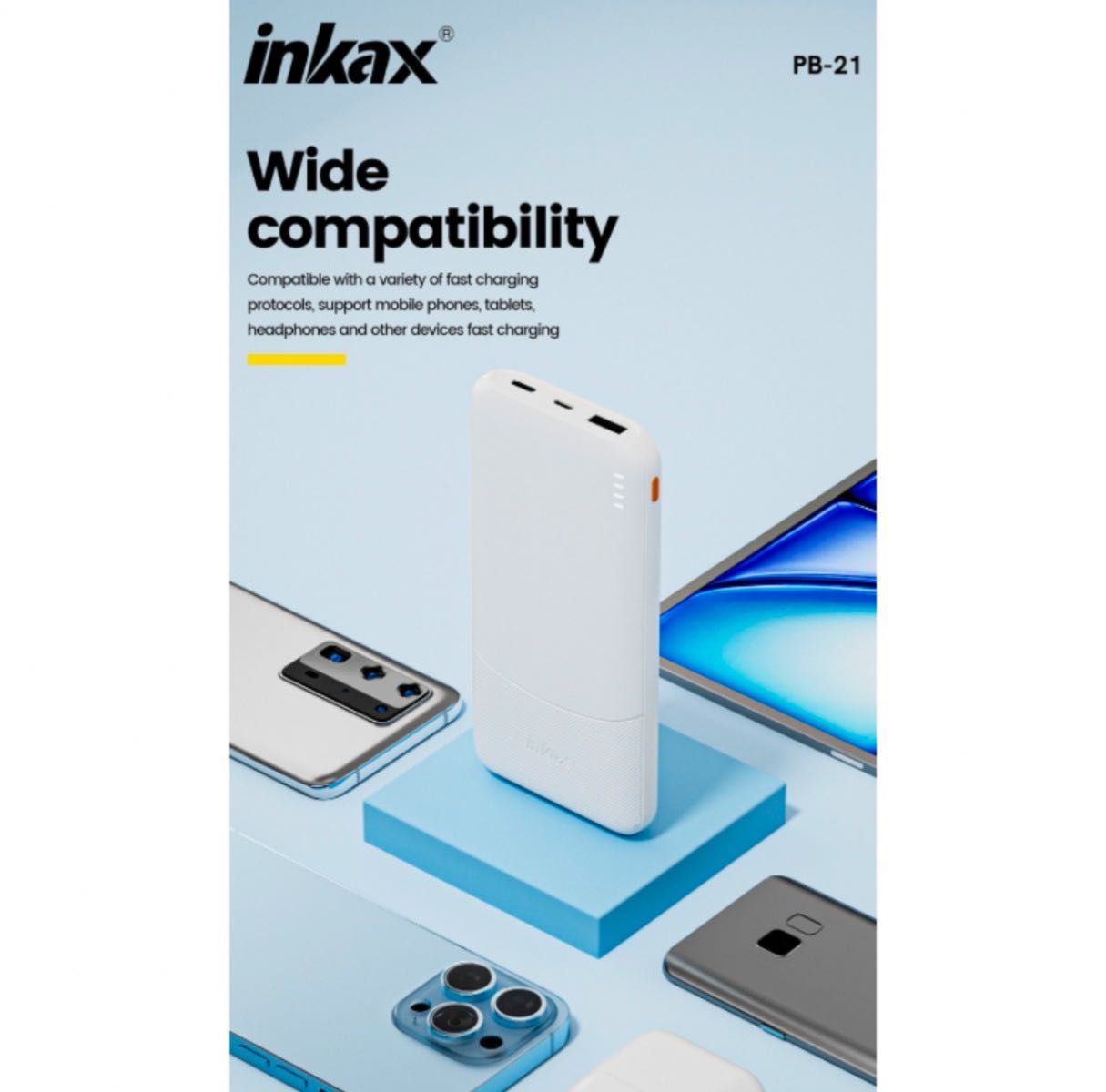 Inkax Power Bank 20000 Mah Charge Rapide Port USB et Type C OutPut  Prix Tunis