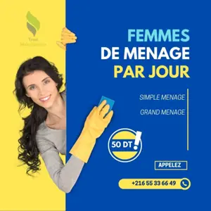 femme de ménage par jour a tunis 