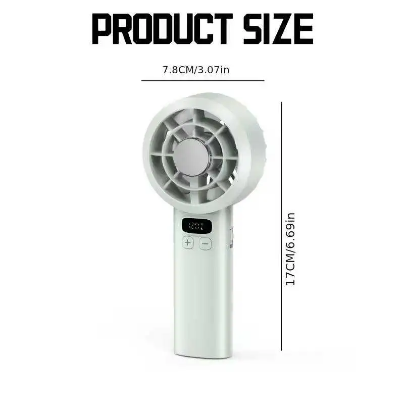 Ventilateur Portable À Main rechargeable avec écran numérique