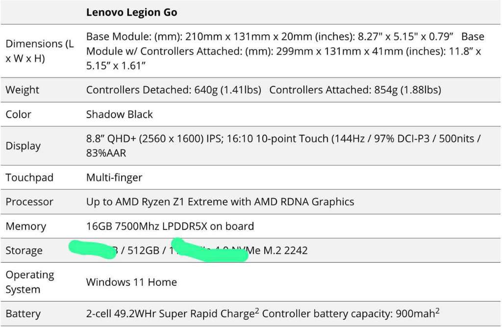 Lenovo Legion Go - 512Go
