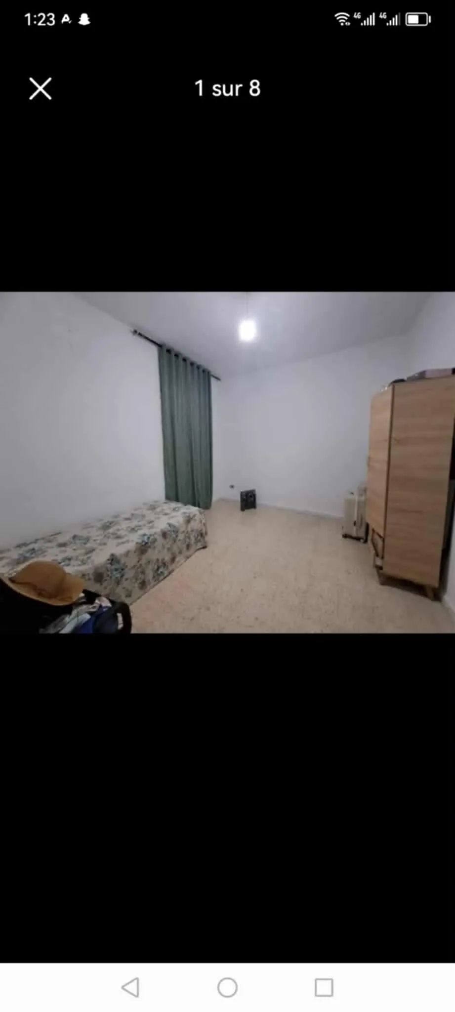 un studio s+1 vide au 1er étage a louer situé a Cité Khadhra Prés de collège