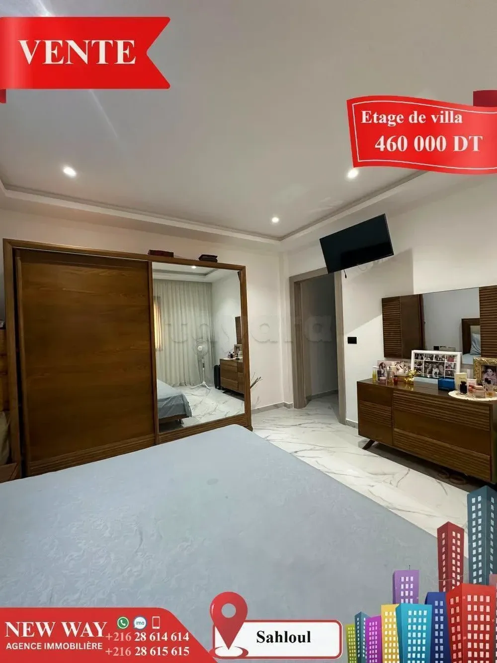 Etage de Villa (S+3) à Sahloul avec Place de Parking