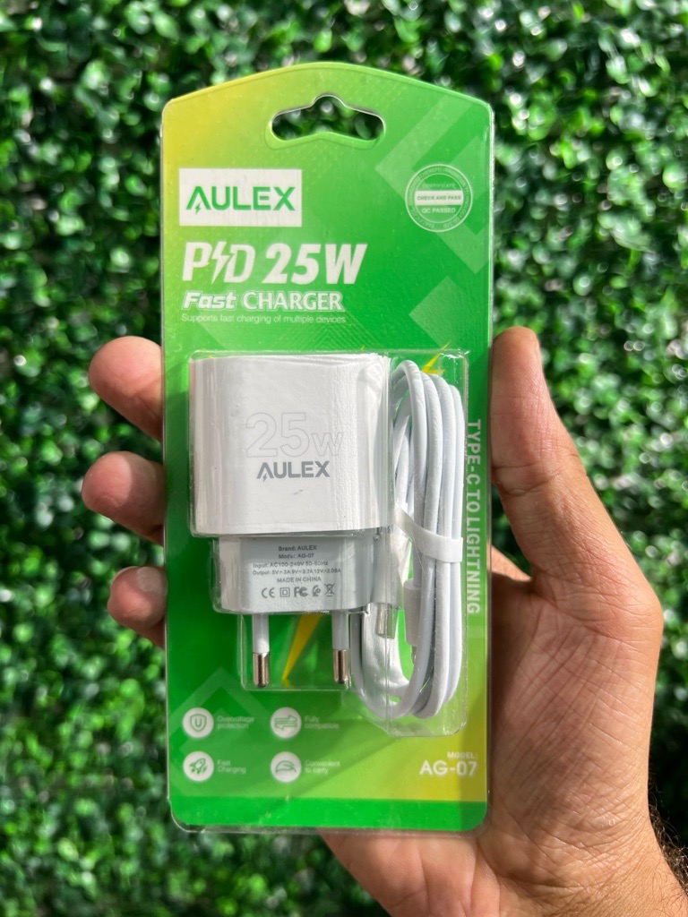 AULEX Chargeur Lightning Type C pour iPhone 25W Rapide Avec Câble USB C 1M Tunis