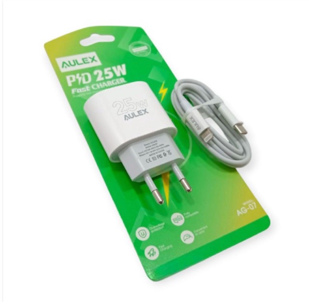 AULEX Chargeur Lightning Type C pour iPhone 25W Rapide Avec Câble USB C 1M Tunis