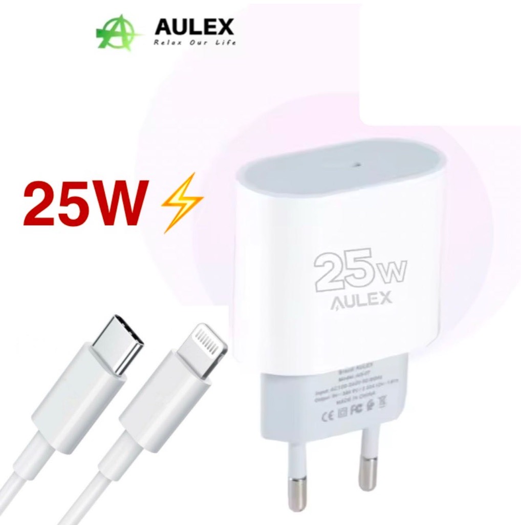 AULEX Chargeur Lightning Type C pour iPhone 25W Rapide Avec Câble USB C 1M Tunis