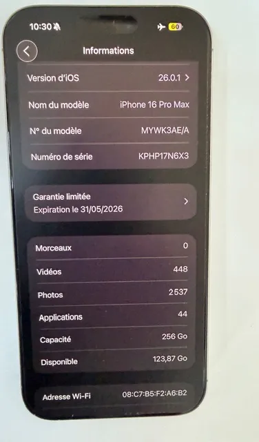 Iphone 16 Pro Max 256 Go