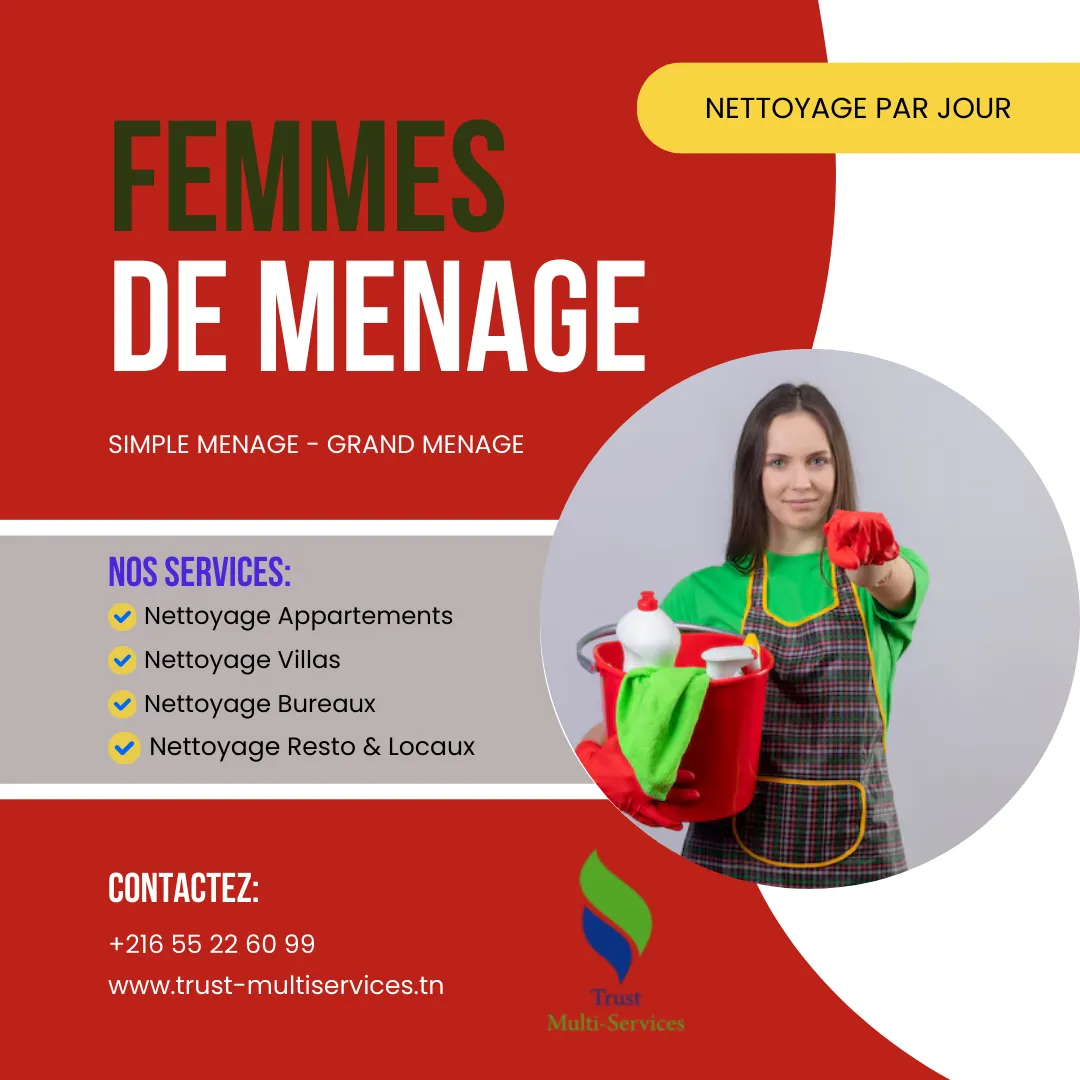  DES FEMMES DE MENAGE PAR JOUR A SIDI BOUSAID