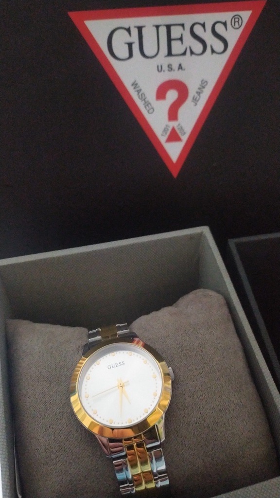 Guess Women's Chelsea Silver & Gold Analog Metal Strap Watch W0989L8