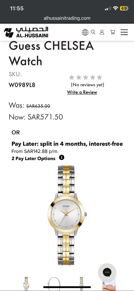 Guess Women's Chelsea Silver & Gold Analog Metal Strap Watch W0989L8