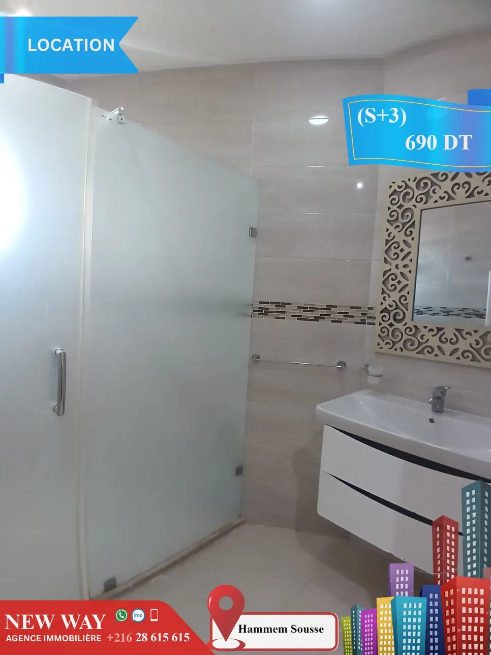 (S+3) à Hammem Sousse Prés Mosqué El Sahaba