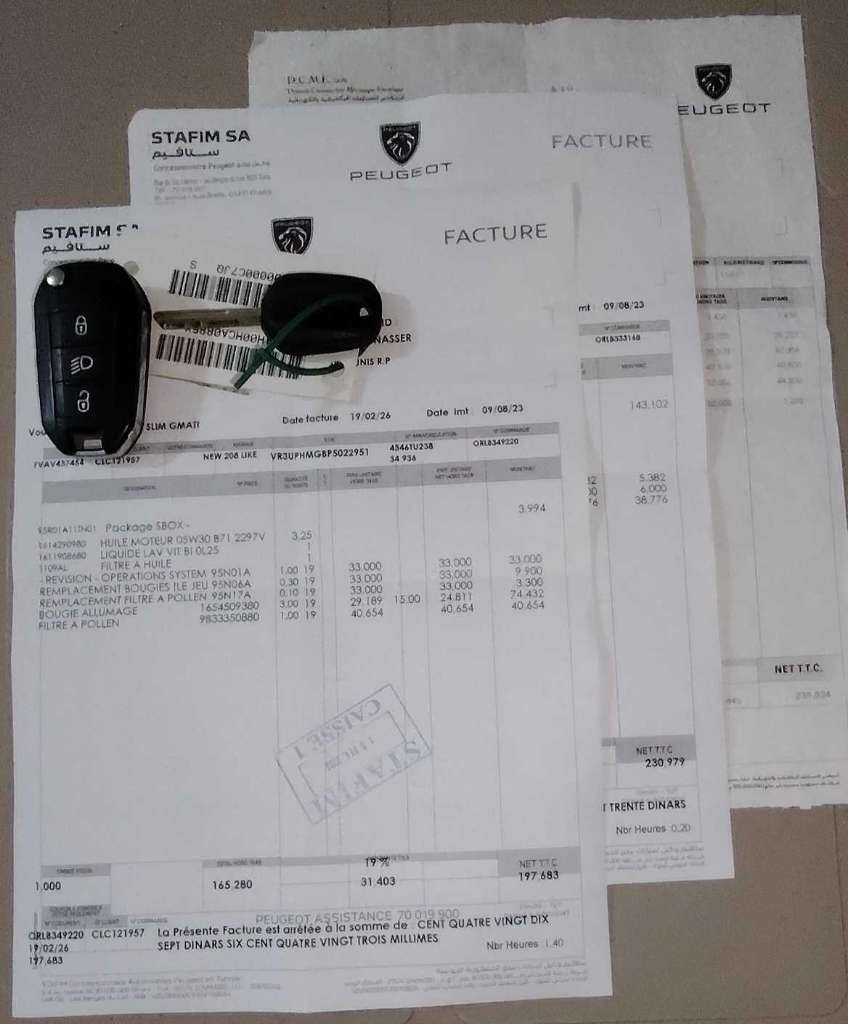 Peugeot 208 populaire première main août 2023 encore sous garantie
dernier entretien 19.02.2026