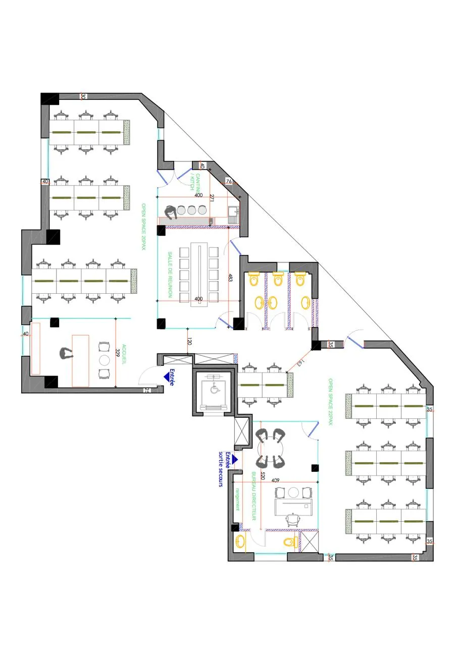 Super bureau 300 m² retapé à neuf au lac 1