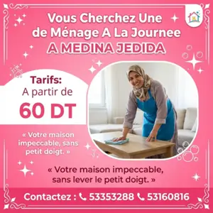femme de menage par jour a medina jedida